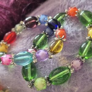 Vibrant Multicolor Beaded  Set Of 2 Bracelets